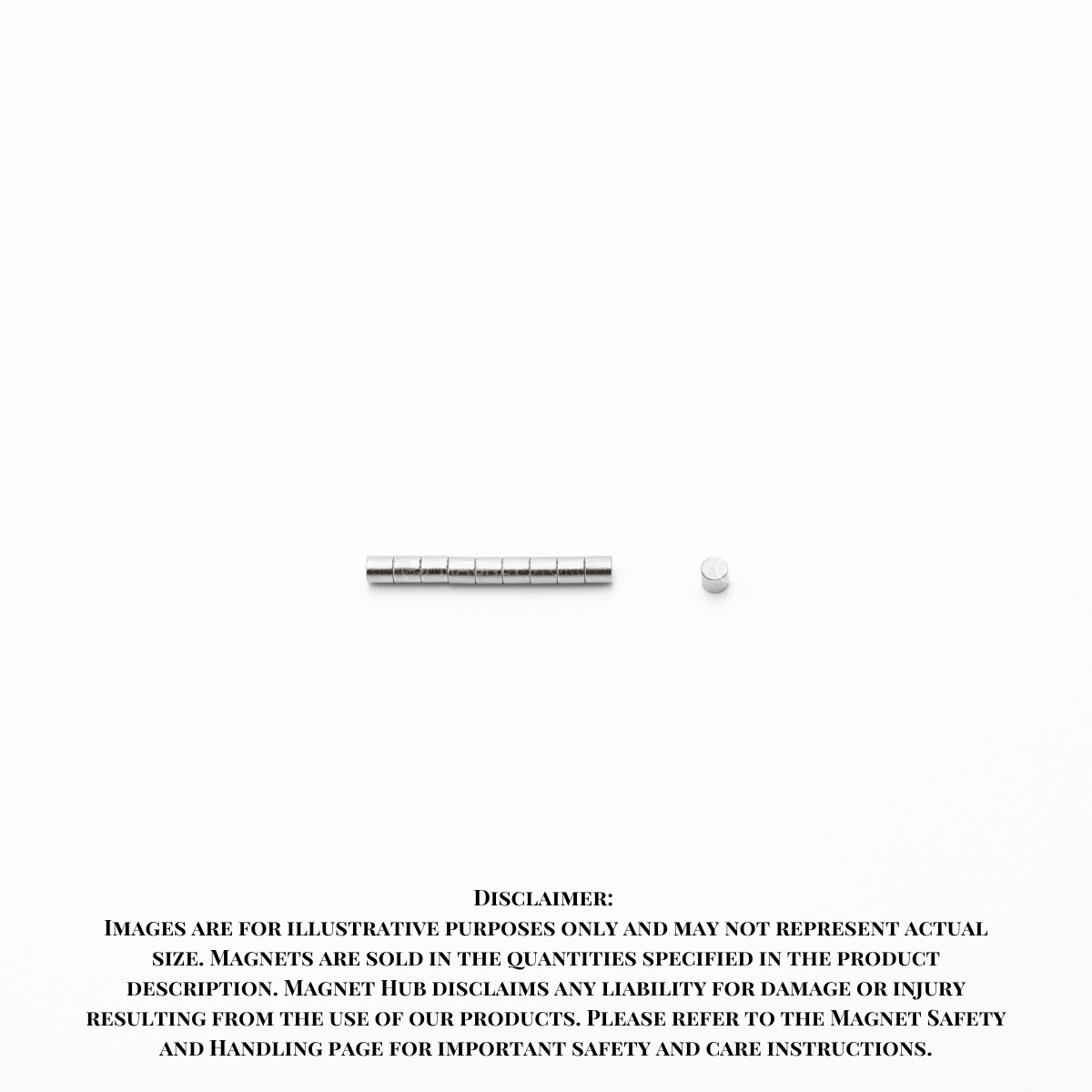 2x2mm N38 Ni Neodymium Discs Magnets (Pack of 100)