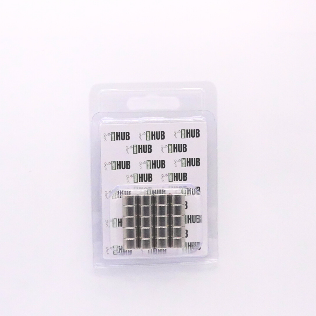 10x7mm N38 Ni Neodymium Discs Magnets (Pack of 20)
