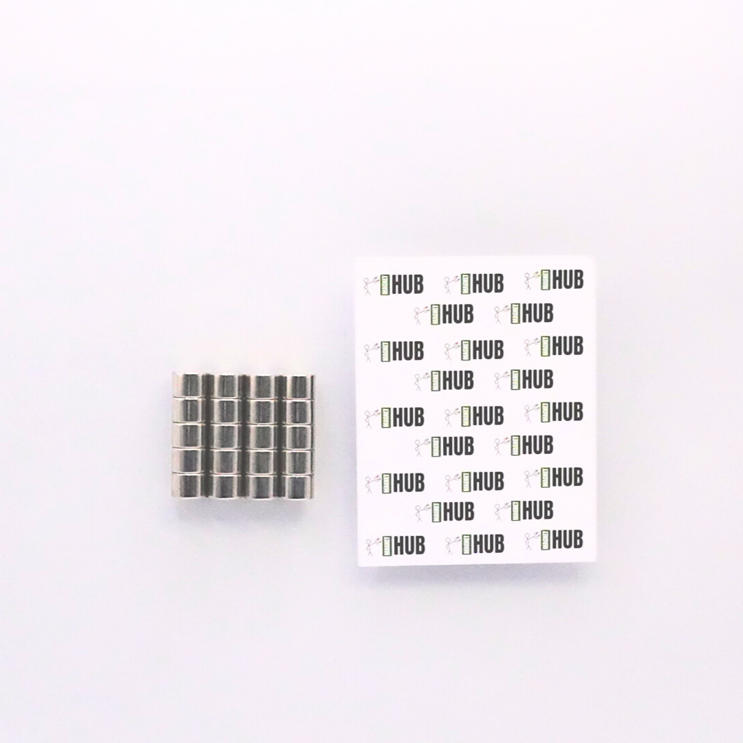 10x7mm N38 Ni Neodymium Discs Magnets (Pack of 20)