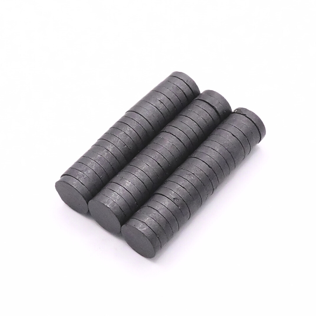 12x2.5mm Y30BH Uncoated Ferrite Disc Magnets (Pack of 60)