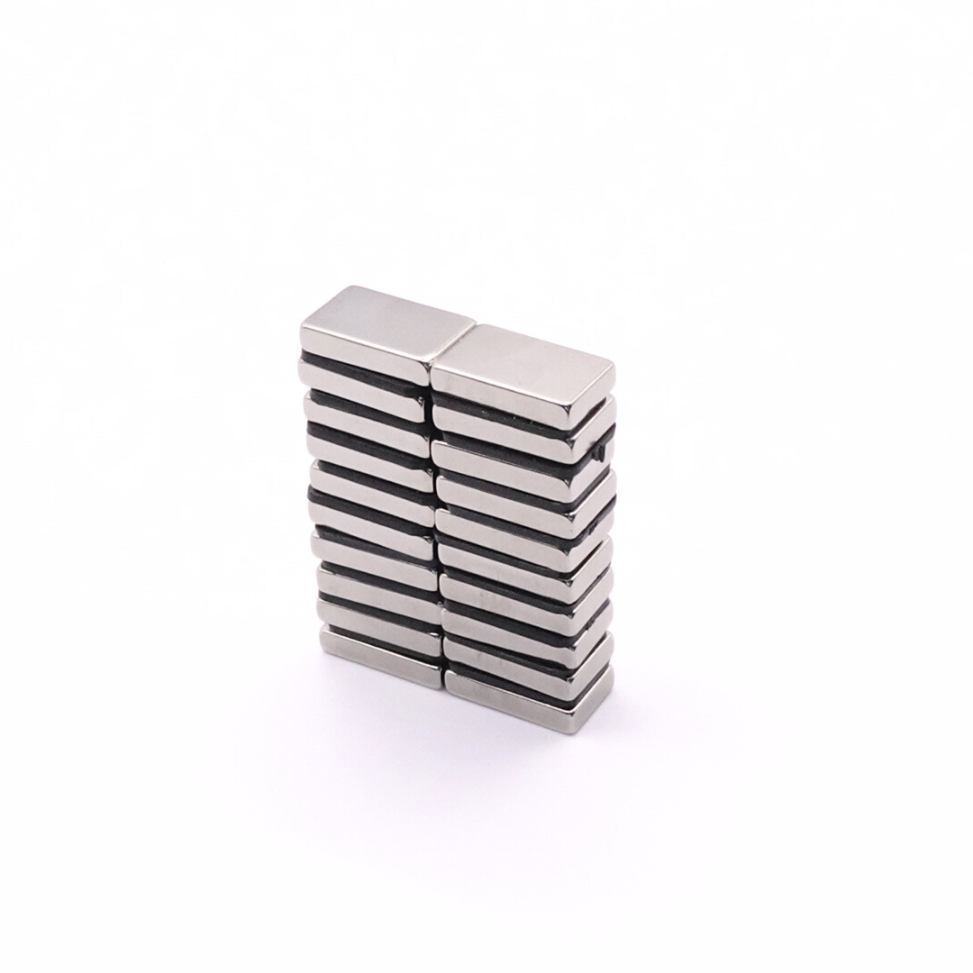 15x9x3mm N38 Ni Neodymium Block Magnets (Pack of 20)