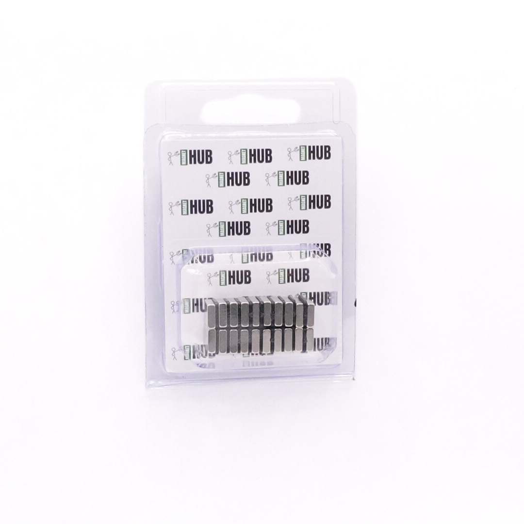 15x9x3mm N38 Ni Neodymium Block Magnets (Pack of 20)