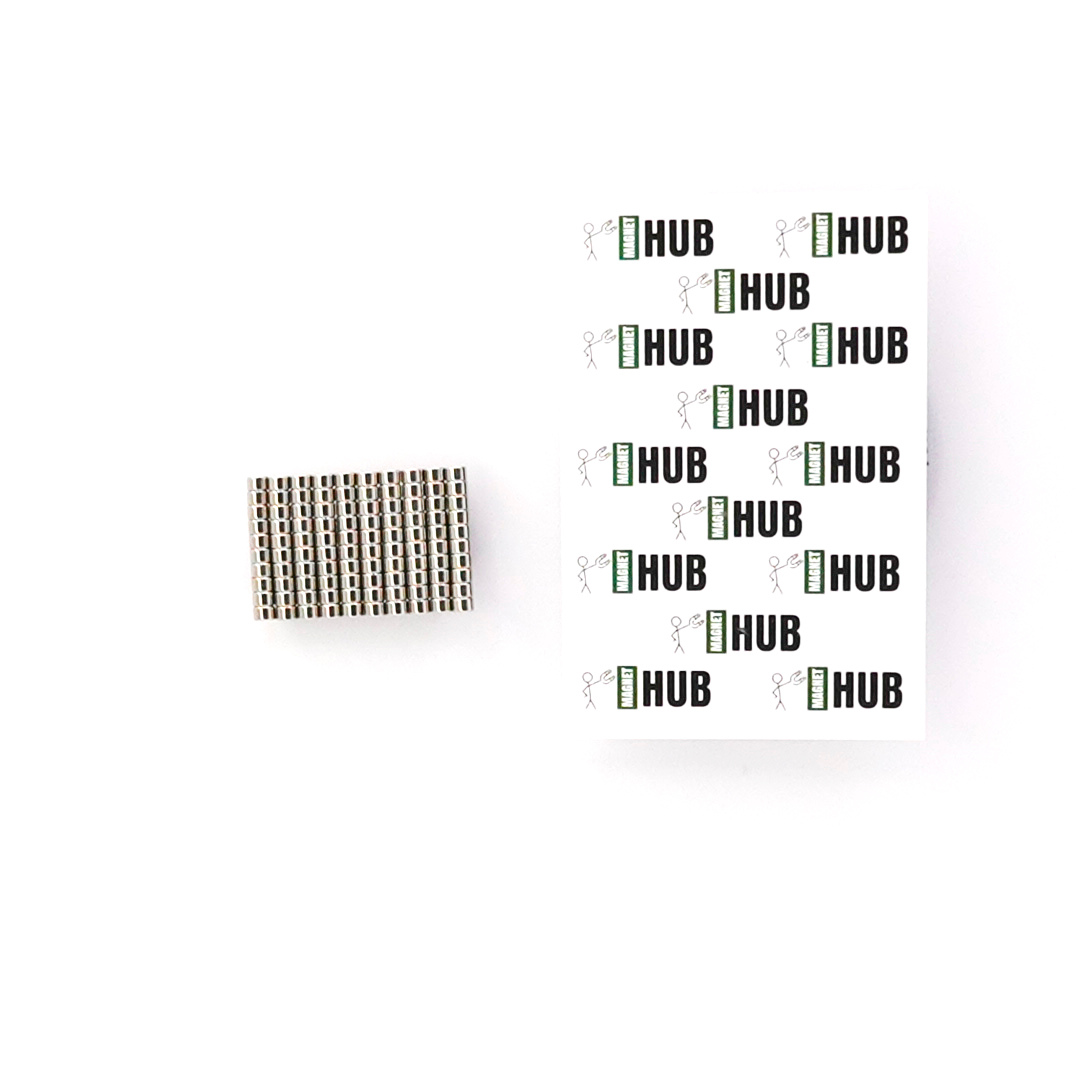 3x2mm N38 Ni Neodymium Discs Magnets (Pack of 100)