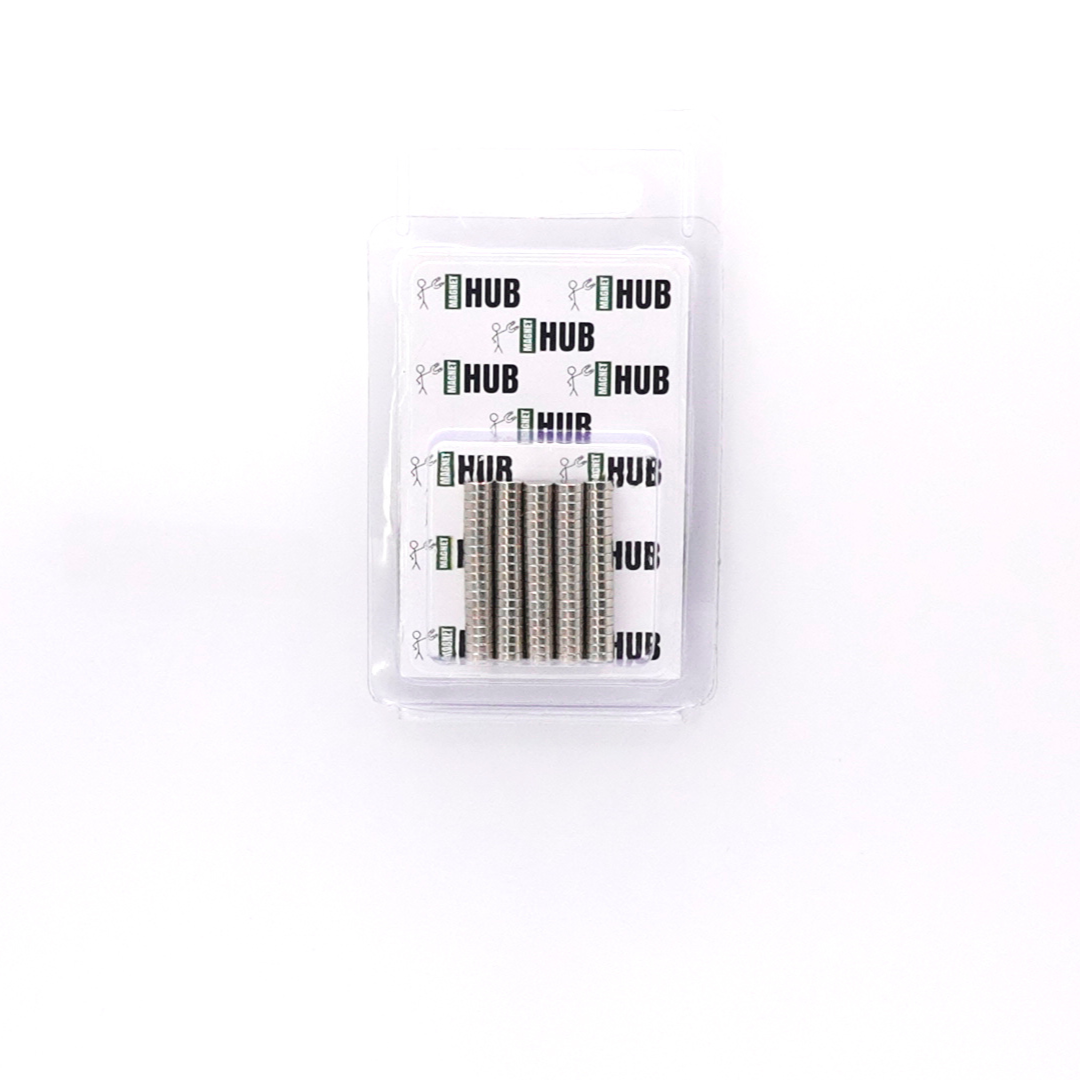 5x3mm N38 Ni Neodymium Discs Magnets (Pack of 100)