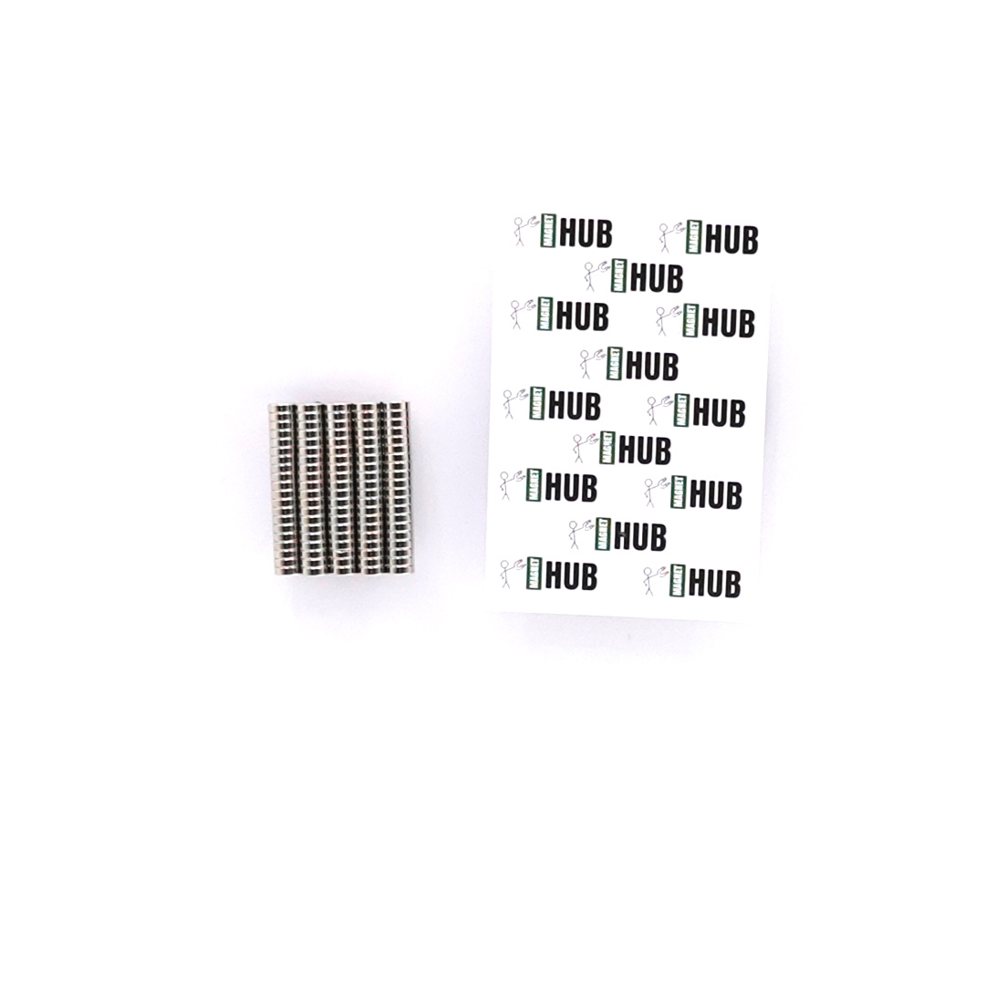 5x3mm N38 Ni Neodymium Discs Magnets (Pack of 100)