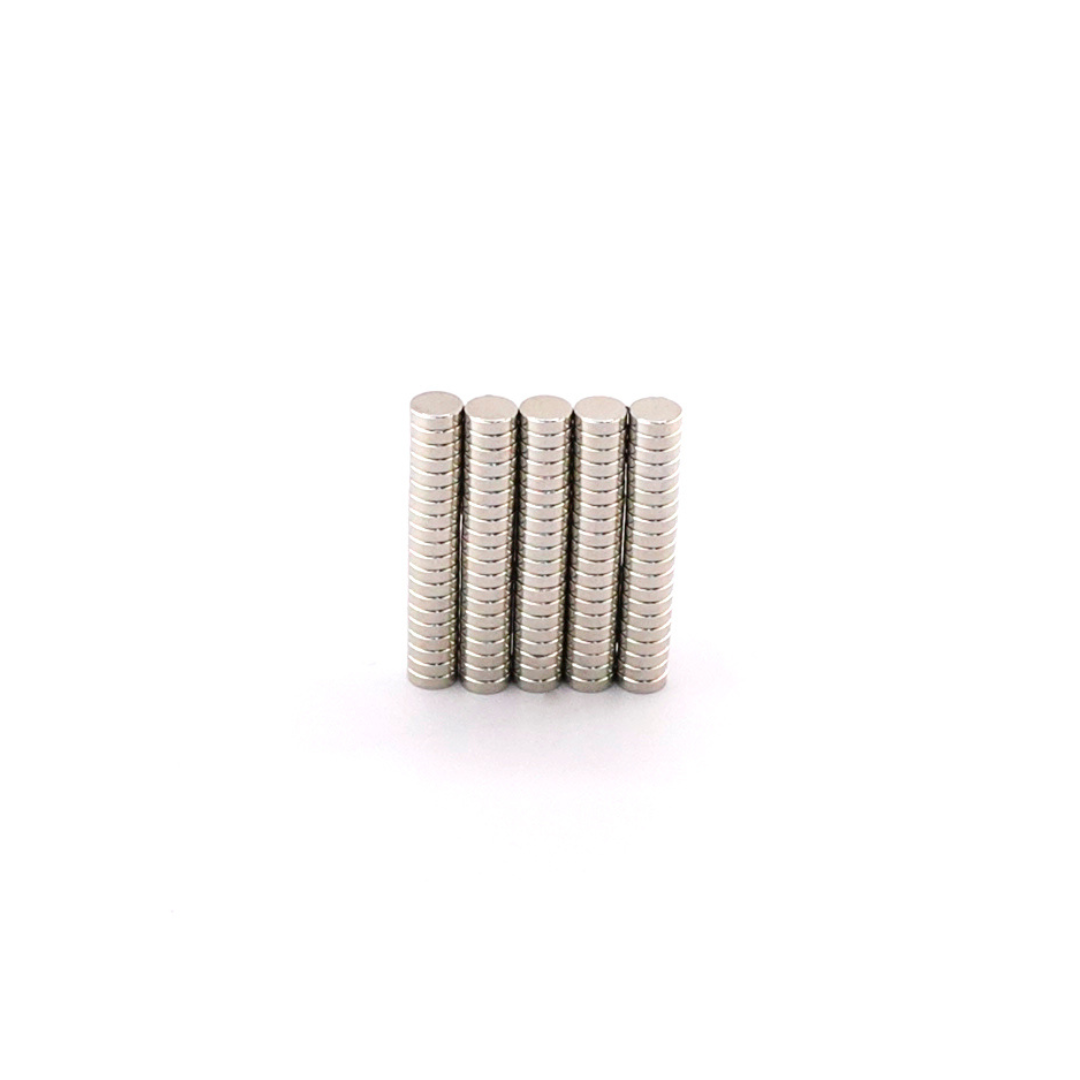 5x3mm N38 Ni Neodymium Discs Magnets (Pack of 100)