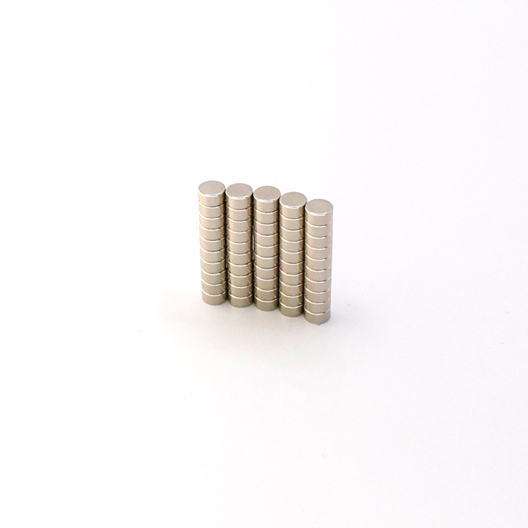 6x3mm N38 Ni Neodymium Discs Magnets (Pack of 50)