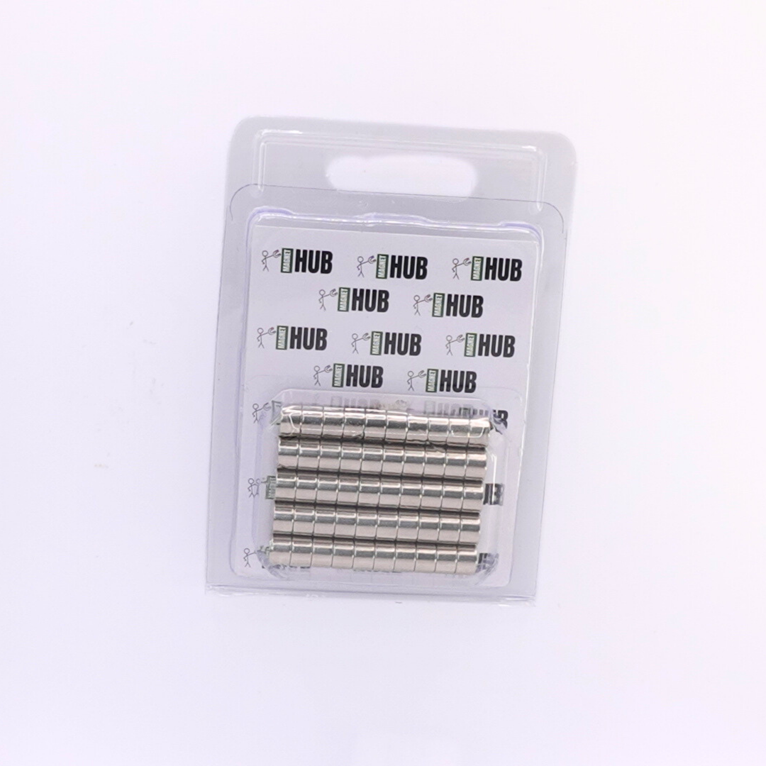 8x5mm N38 Ni Neodymium Discs Magnets (Pack of 50)