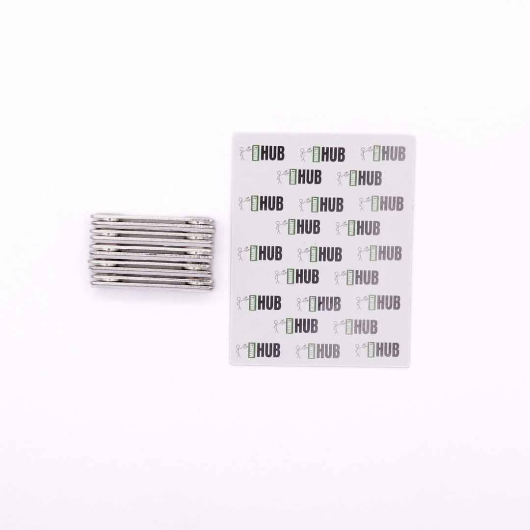L45x15x4mm (2 Magnets) Rectangle Steel Badge (Pack of 5)