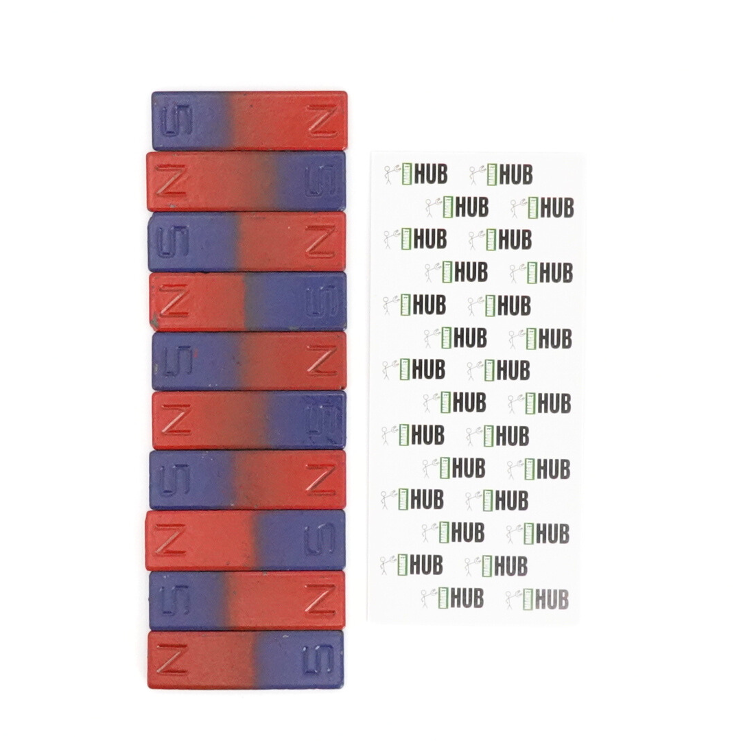 L50x15x4mm North & South Bar Magnet (Pack of 10)