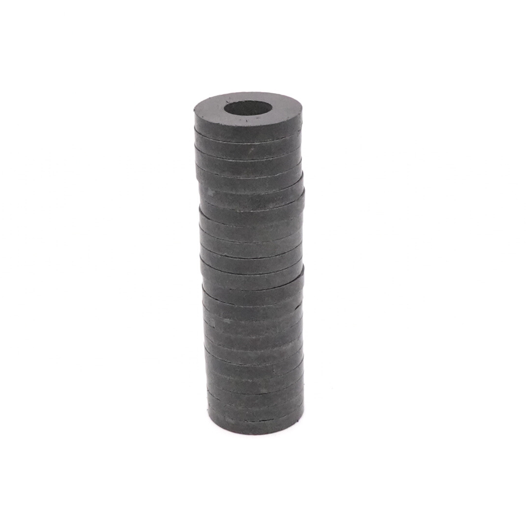 Od25xId10X4mm Y30BH Uncoated Ferrite Ring Magnets (Pack of 20)