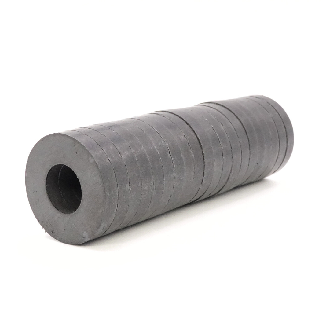 Od25xId10X4mm Y30BH Uncoated Ferrite Ring Magnets (Pack of 20)