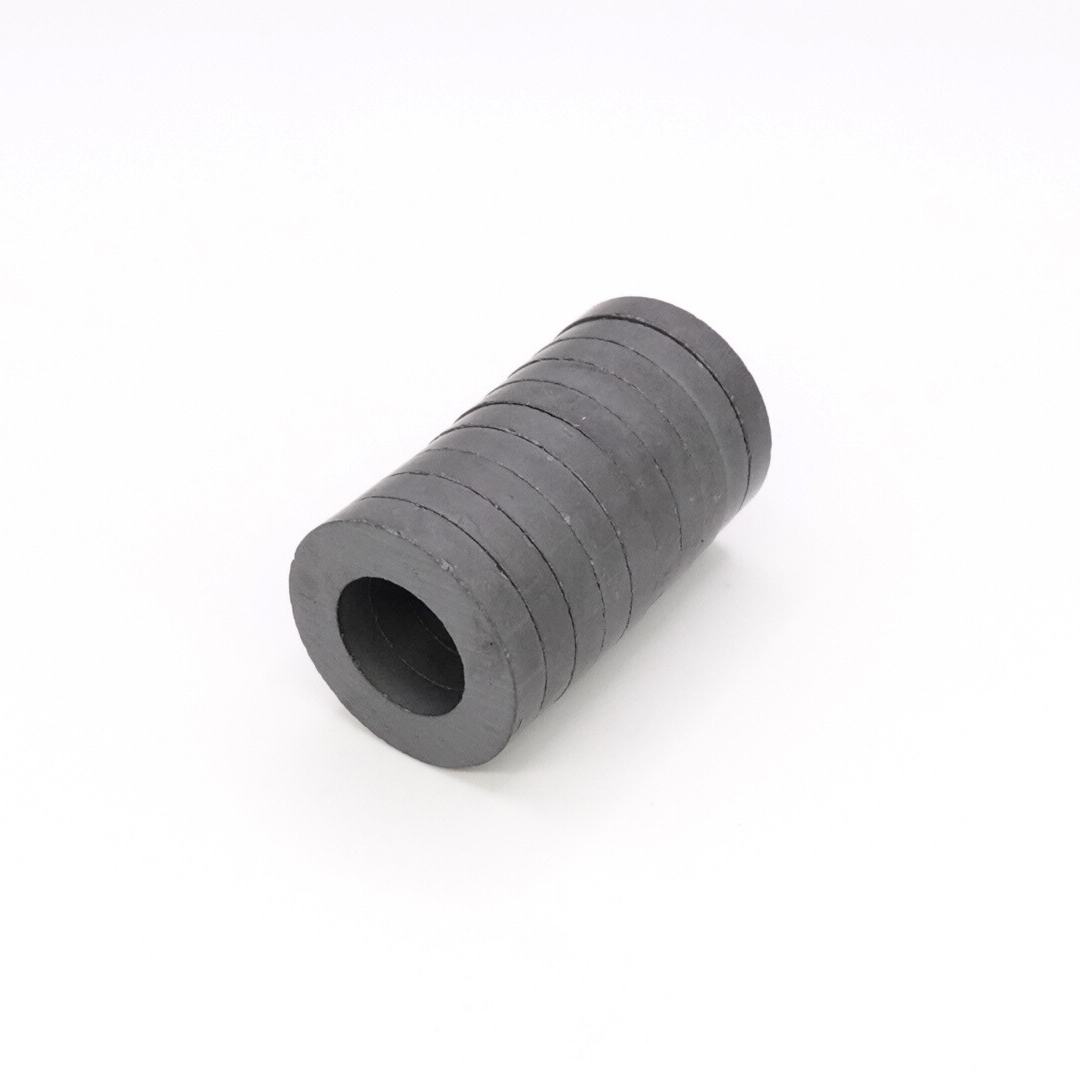 Od32xId18X5.5mm Y30BH Uncoated Ferrite Ring Magnets (Pack of 10)