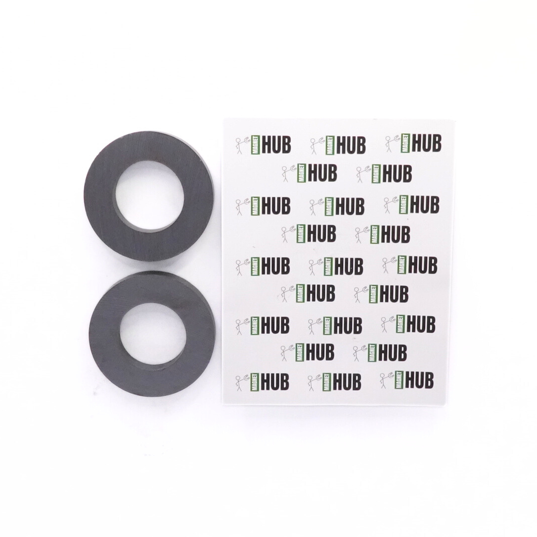 Od60xId32X10mm Y30BH Uncoated Ferrite Ring Magnets (Pack of 2)