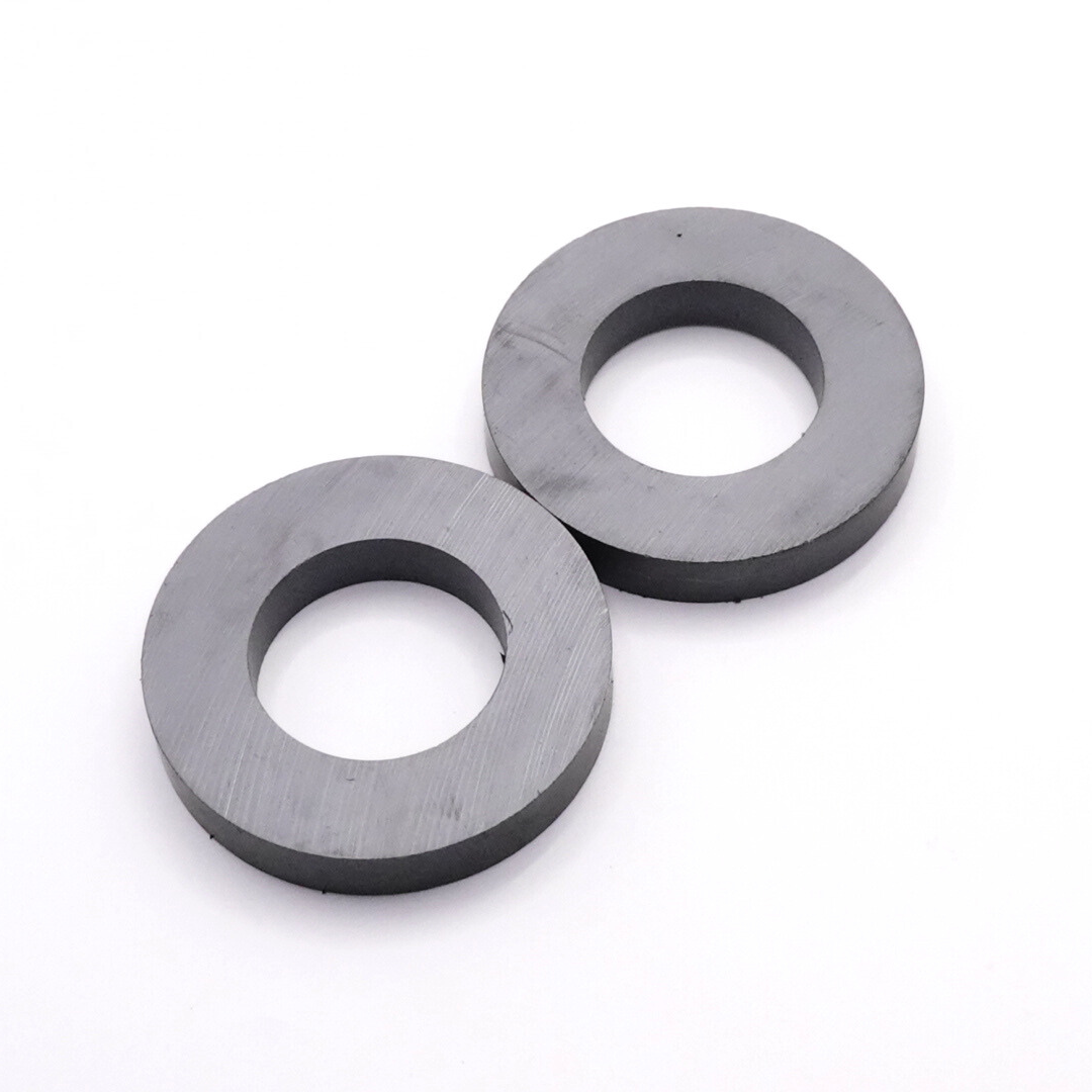Od60xId32X10mm Y30BH Uncoated Ferrite Ring Magnets (Pack of 2)