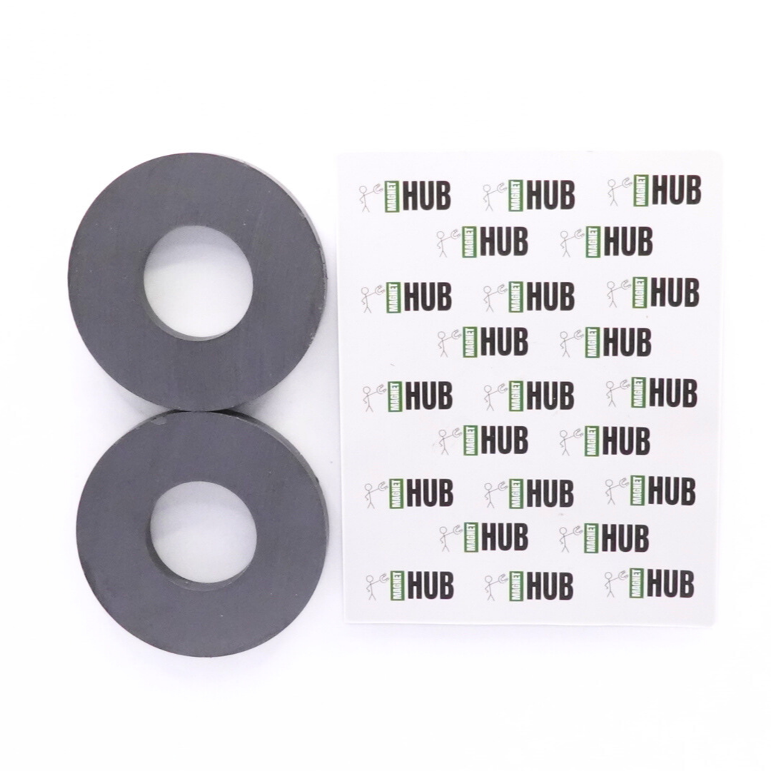 Od72xId32X8mm Y30BH Uncoated Ferrite Ring Magnets (Pack of 2)