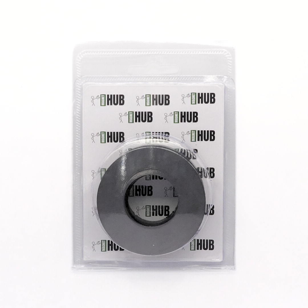 Od80xId40X10mm Y30BH Uncoated Ferrite Ring Magnets (Pack of 2)