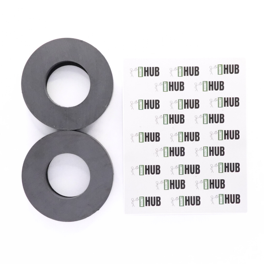 Od80xId40X10mm Y30BH Uncoated Ferrite Ring Magnets (Pack of 2)