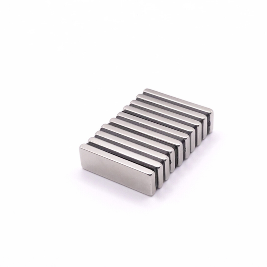 30x10x3mm N38 Ni Neodymium Block Magnets (Pack of 10)
