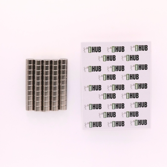 8x5mm N38 Ni Neodymium Discs Magnets (Pack of 50)
