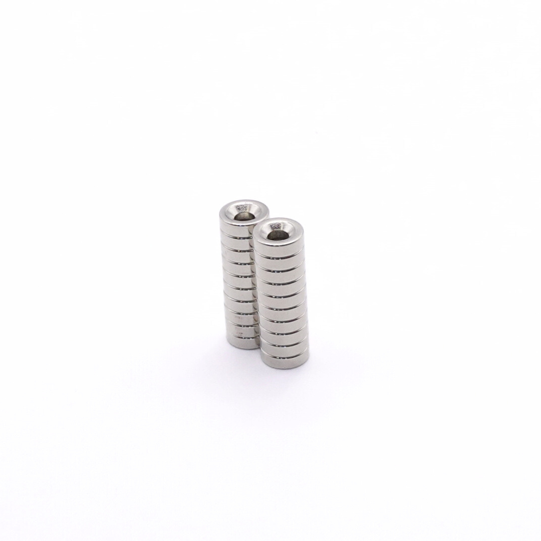Od10xD6.5/D4x3mm Ni N38 Neodymium Countersunk magnets (Pack of 20)